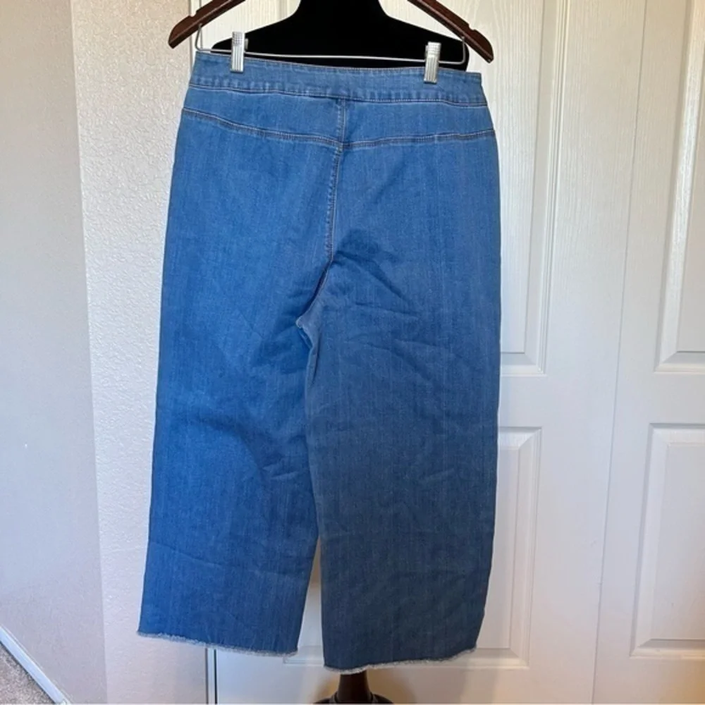 NWOT Joan Rivers QVC‎ Wide Leg Capri Blue Jean Pants Size 8 - Picture 2 of 5